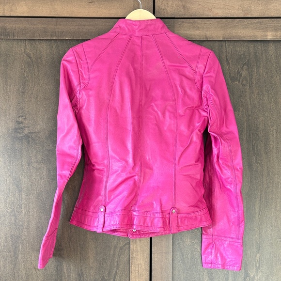 Danier Fuchsia Leather Jacket - Picture 2 of 5